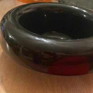 Modern Black glass mikasa bowl retired